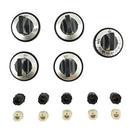 Gas Range Replacement Knob Set with Universal Insert Adapters (Gas Range) New