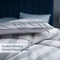 CHOKIT All Season Queen Stripe Comforter Soft Quilted Down Alternative Duvet Insert with Corner Loops, Reversible Fluffy Hotel Collection, Grey White Stripe, 88" x 88"