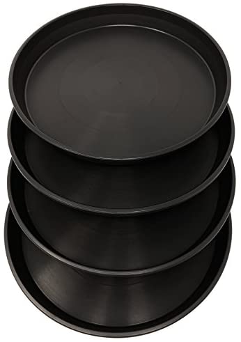 The Blooming Jungle Round Plastic Plant Saucer 9" Set of 4 Units (Black Color)