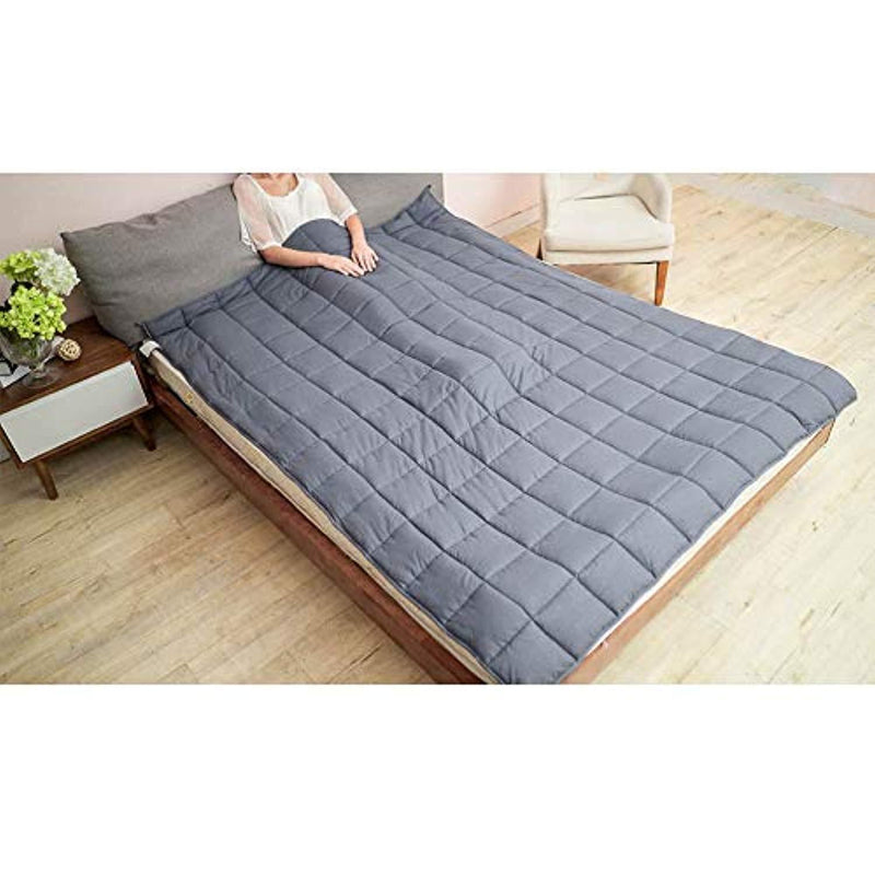 CuteKing Weighted Blanket 60''x80'' 20lbs Queen Bed Heavy with Glass Beads for Adult Women Men, Dark Grey