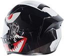 TORC T15B Bluetooth Integrated Full Face Motorcycle Helmet With Graphic (T15B Chrome Flying Tiger, Medium)