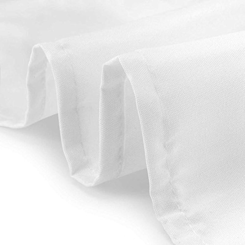 Lann's Linens - 120" Round Premium Tablecloth for Wedding/Banquet/Restaurant - Polyester Fabric Table Cloth - White