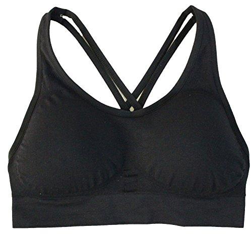 AKAMC Women's Removable Padded Sports Bras Medium Support Workout Yoga Bra 3 Pack