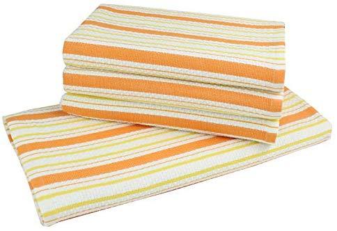 COTTON CRAFT - 12 Pack - Twill Stripe Kitchen Towel - Multi- 100% Cotton - Oversized 16x28 - Modern Clean Striped Pattern