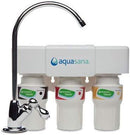 Aquasana 3-Stage Under Sink Water Filter System - Kitchen Counter Claryum Filtration - Filters 99% Of Chloramine - Brushed Nickel - AQ-5300