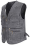 LUSI MADAM Mens Outdoor Vest Multi-Pockets Casual Vest for Work Fishing Photography Journalist