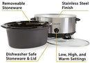 Crockpot Oval Manual Slow Cooker, 8 quart, Stainless Steel (SCV800-S)