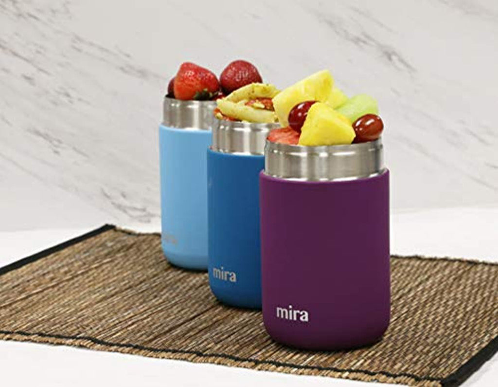 MIRA Thermos for Kids Lunch Food Jar Vacuum Insulated Stainless Steel 13.5  Ounce, Denim Blue 