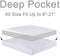 Balichun Pillowtop Full Mattress Pad Cover 300TC 100% Cotton Down Alternative Filled Mattress Topper with 8-21-Inch Deep Pocket (White, Full)