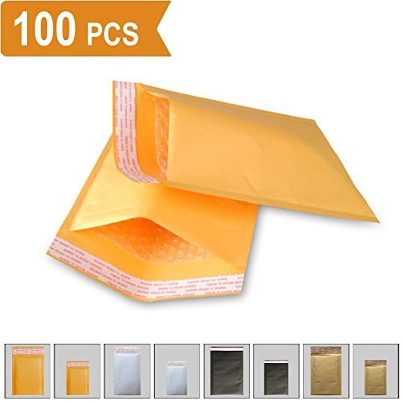 Padded Envelopes Kraft Bubble Mailers 5x7 (Usable Space 4.2"x6.5") Small Bubble Envelopes (100 Pack)