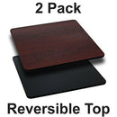 Reversible Laminate Table Top Finish: Black/Mahogany, Size: 36" Square