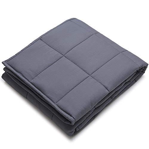 YnM Weighted Blanket (15 lbs, 48''x72'', Twin Size) | 3.0 Heavy Blanket | 100% Cotton Material with Glass Beads
