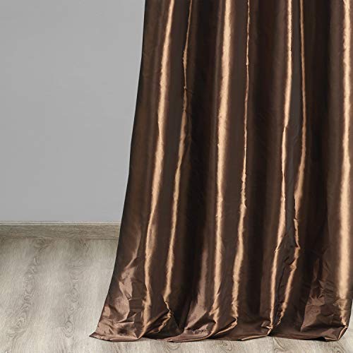 Half Price Drapes PTCH-112-108-RU Ruched Faux Silk Taffeta Curtain, Platinum