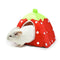 Spring Fever Small Big Animal Strawberry Guinea Pigs Rabbit Dog Cat Puppy Pet Fleece House Indoor Water Resistant Beds