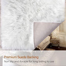 PAGISOFE Soft Faux Sheepskin Fluffy Rugs for Bedroom Kids Room, High Pile Faux Fur Area Rug Bedside Floor Carpet Photography, 3x5 Feet Rectangular Grey