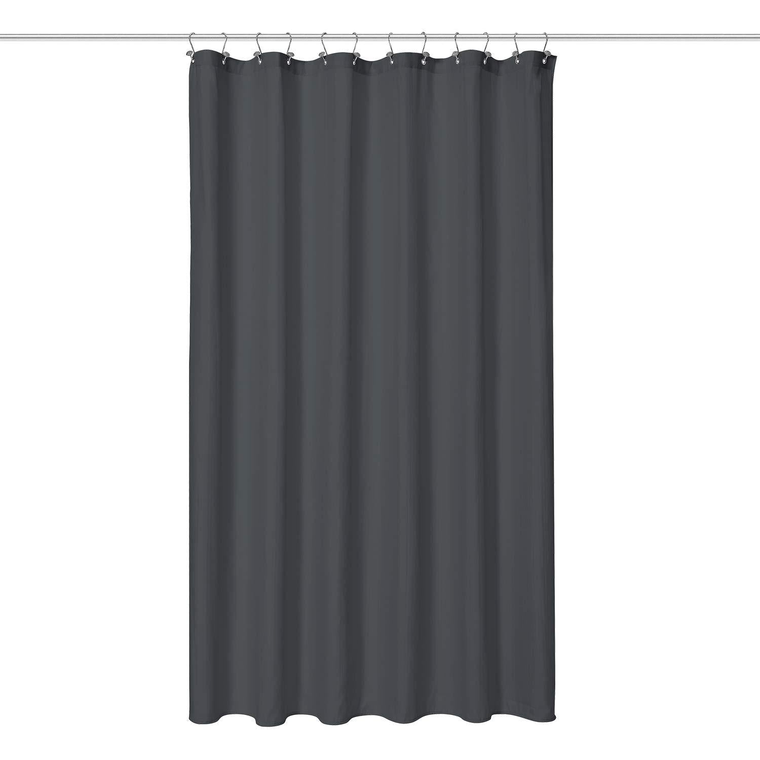 N&Y HOME Extra Long Shower Curtain Liner Fabric 72 x 96 inches, Hotel Quality, Washable, Water Repellent, White Spa Bathroom Curtains with Grommets, 72x96