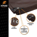 10' x 10' Super Heavy Duty 16 Mil Brown Poly Tarp Cover - Thick Waterproof, UV Resistant, Rot, Rip and Tear Proof Tarpaulin with Grommets and Reinforced Edges - by Xpose Safety