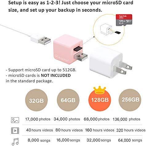 Flash Drive for iPhone, Qubii Pro Auto Backup Photos & Videos, Photo Stick for iPhone, Photo Storage Device for iPhone & iPad【microSD Card Not Included】- Space Gray