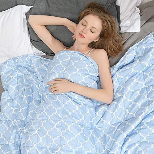 Ourea 10 lbs Cooling Weighted Blanket | 48” × 78” | Twin Size | Grey | Evenly Distributed Weight | Perfect Size for Kids Youth Adults