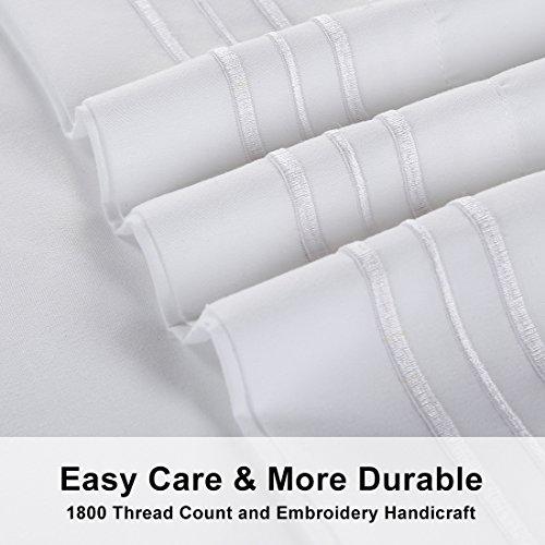 EMONIA Queen Sheets Set -6 Pieces Bed Sheets-Microfiber Super Soft 1800 Series Deep Pocket Fitted Sheets-Wrinkle