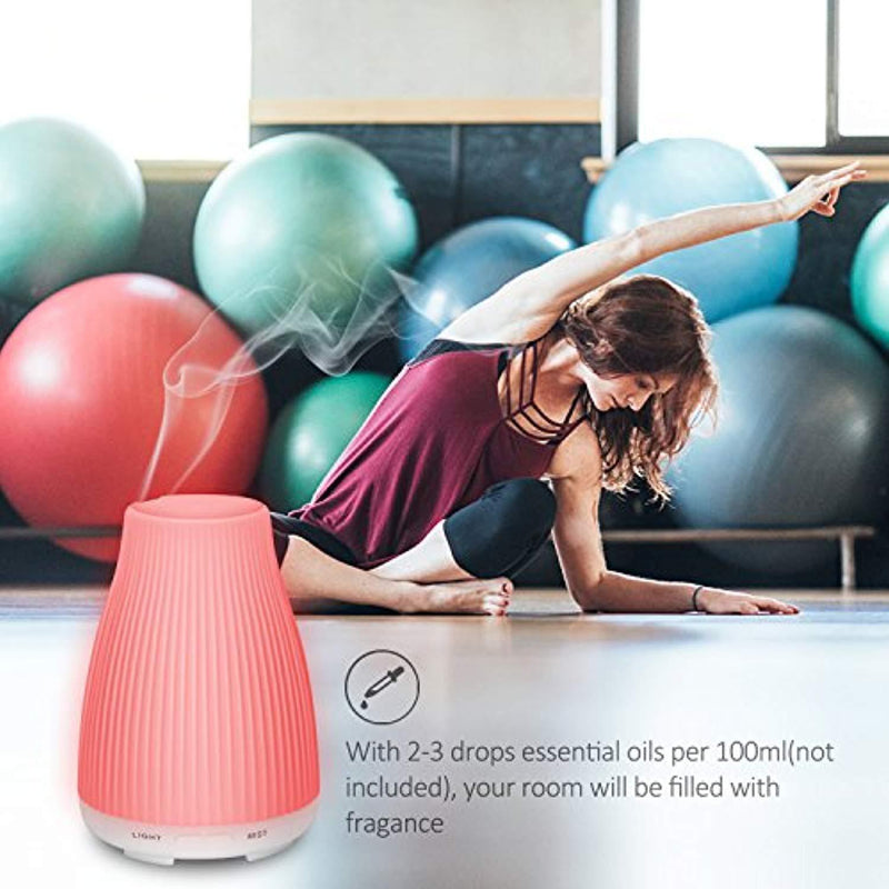 ZOOKKI Essential Oil Diffuser, 2-Pack Aroma Diffuser Cool Mist Humidifier with 8 Color LED Lights Changing, Adjustable Mist Mode and Waterless Auto Shut-off for Home Office Baby