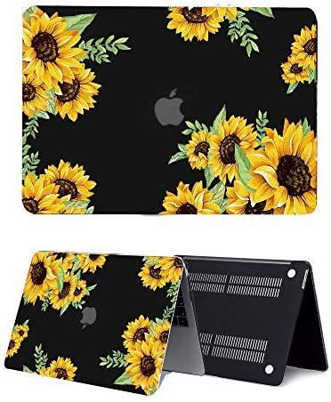 MacBook Air 13 Inch Case 2018 Release A1932,Arike Arike Sunflower Matte See Through Clear Hard Case with Keyboard Cover & Mouse Pad Compatible for MacBook Air 13 Inch with Retina Display & Touch ID