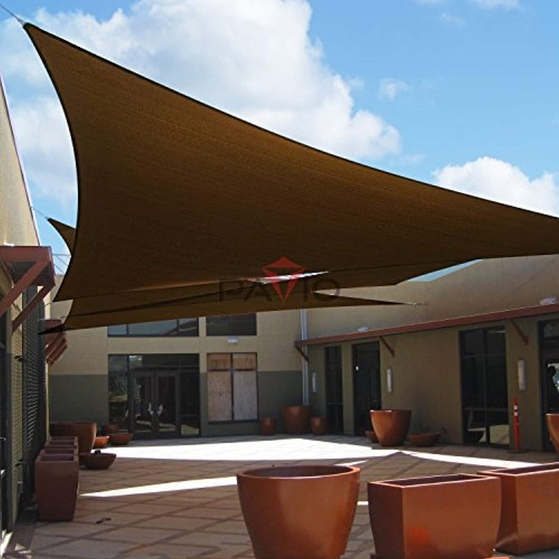 PATIO Paradise 8' x 8' x 8' Brown Sun Shade Sail Triangle Canopy, 180 GSM Permeable Canopy Pergolas Top Cover, Permeable UV Block Fabric Durable Outdoor, Customized Available