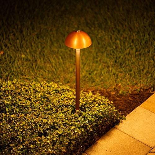 Mushroom 12V Brass Path Light (6" Shade, 25" Tall) by sunduck