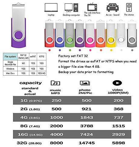 4GB USB Flash Drive Bulk 10 Pack Portable Zip Drives, Portable Thumb Drive 4 GB Swivel USB 2.0 Memory Stick Data Storage, Metal Pen Drive Flash Disk Multi Pack Jump Drives in Black by FEBNISCTE