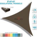 PATIO Paradise 8' x 8' x 8' Brown Sun Shade Sail Triangle Canopy, 180 GSM Permeable Canopy Pergolas Top Cover, Permeable UV Block Fabric Durable Outdoor, Customized Available