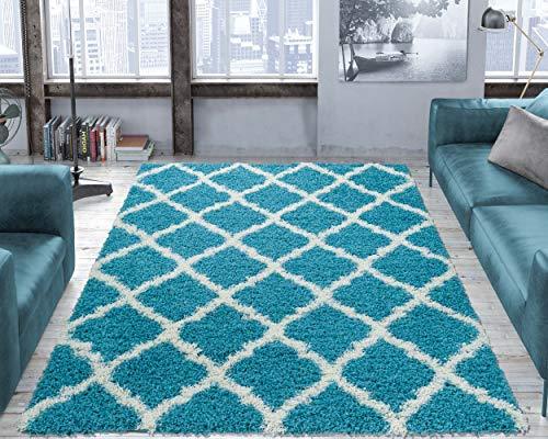 Ottomanson Collection shag Trellis Area Rug, 5'3" x 7', Gray