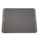 Silicone Dish Drying Mat, 16 x 12 inch Durable Kitchen Drainer Pad with Heat Resistant Trivet,Large Dish Washer Safe