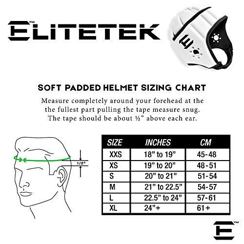 EliteTek Soft Padded Headgear - 7v7 Soft Shell - Rugby - Flag Football Helmet - Soccer Goalie & Epilepsy Head Fall Protection - Youth & Adult Sizing