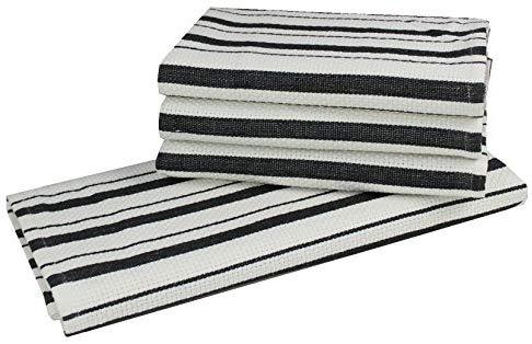 COTTON CRAFT - 12 Pack - Twill Stripe Kitchen Towel - Multi- 100% Cotton - Oversized 16x28 - Modern Clean Striped Pattern