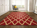 Ottomanson Ottohome Collection Contemporary Morrocan Trellis Design Non-Skid (Non-Slip) Rubber Backing Runner Rug, 20" X 59", Red