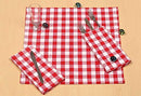 Cloth Napkin In Gingham Plaid Check Fabric-18x18 Red White, Wedding Napkins,Cocktails Napkins,Fabric Napkins,Cotton Napkins Mitered Corners & Generous Hem, Machine Washable Dinner Napkins Set of 12