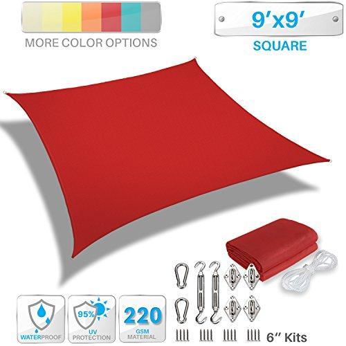 PATIO Paradise 10' x 13' Waterproof Sun Shade Sail Stainless Steel Hardware-Red Rectangle UV Block Durable Awning Canopy Outdoor Garden Backyard