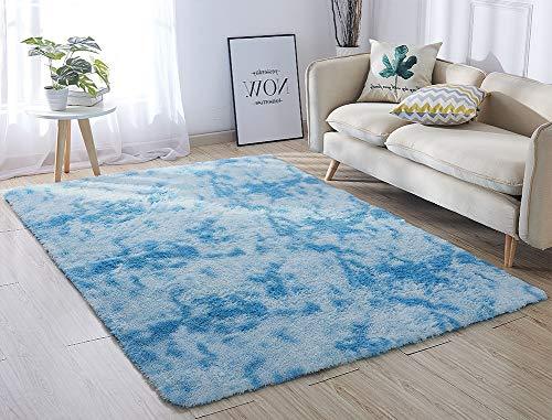 Super Soft Indoor Modern Shag Area Silky Smooth Rugs Living Room Carpet Bedroom Rug for Children PAGISOFE Play Solid Home Decorator Floor Rug and Carpet 4- Feet by 5- Feet (Hot Pink)