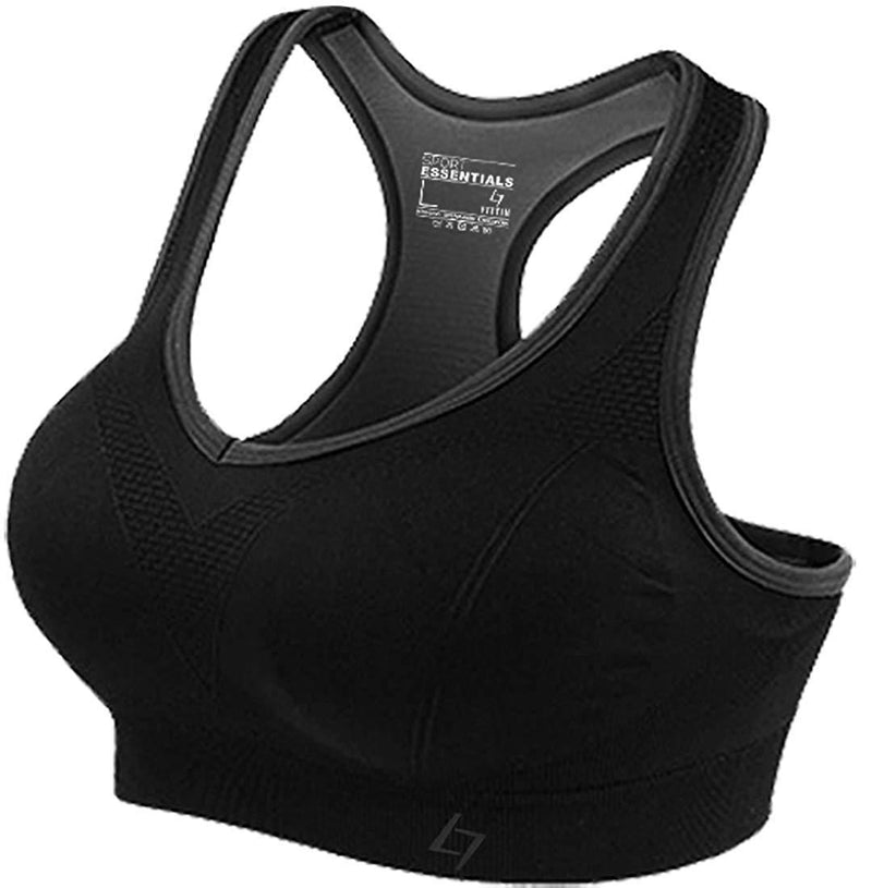 FITTIN Racerback Sports Bras - Padded Seamless Med Impact Support for Yoga Gym Workout Fitness