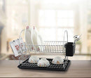 Sweet Home Collection 3 Piece Dish Drainer Rack Set 12" x 19" x 5" Silver
