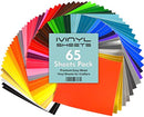 iVinyl - 65 Adhesive Sheets 12" x 12" Premium Permanent Self Adhesive Backed Vinyl Sheets - 65 Glossy & Matt Assorted Colors Sheets for Cricut, Craft Cutters, Silhouette Cameo & Crafting Machines