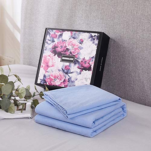 SORMAG 100% Washed Cotton Duvet Cover 3 Piece, Comforter Cover California King Size, Ultra Soft with Zipper Closure, Corner Ties, Simple Bedding Style, Gray White Plaid
