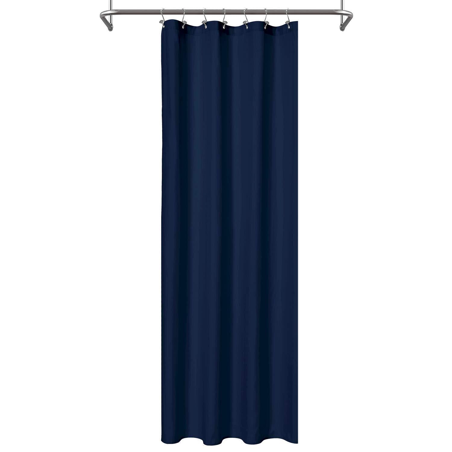 N&Y HOME Caregiver Attendant 36 inches Height Weighted Fabric Shower Curtain Machine Washable,Water Repellent Bathroom Curtains with Grommets, White, 48x36 inch