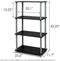 Furinno (99557BK/GY) Turn-N-Tube 4-Tier Multipurpose Shelf Display Rack - Black/Grey