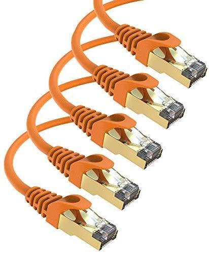 Maximm Cat7 Ethernet Cable, 15 Feet, Green, 5-Pack - Pure Copper - RJ45 Gold-Plated Snagless Connectors 600 MHz, 10 Gbps. for Fast Network & Computer Networking + Cable Clips and Ties