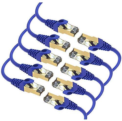 Maximm Cat7 Ethernet Cable, 15 Feet, Grey, 10-Pack - Pure Copper - RJ45 Gold-Plated Snagless Connectors 600 MHz, 10 Gbps. for Fast Network & Computer Networking + Cable Clips and Ties