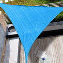 Rainleaf Triangle Sun Shade Sail, 10'x10'x10', Blue, UV Block,Breathable, Vivid Color,Perfect for Driveway, Swimming Pool, Patio, Backyards, Courtyards, Gardens