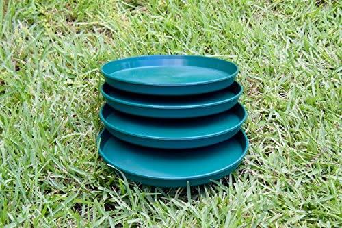 The Blooming Jungle Round Plastic Plant Saucer 9" Set of 4 Units (Black Color)