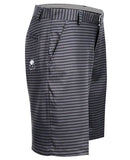 TattooGolf Striped Performance Men's Golf Shorts - 40 Stripes Charcoal