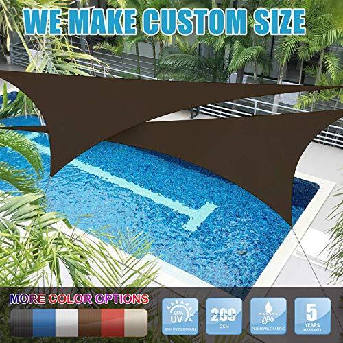 Amgo 24' x 24' x 24' Grey Triangle Sun Shade Sail Canopy Awning, 95% UV Blockage Water & Air Permeable, Commercial & Residential, for Patio Yard Pergola, 5 Yrs Warranty (Available for Custom Sizes)